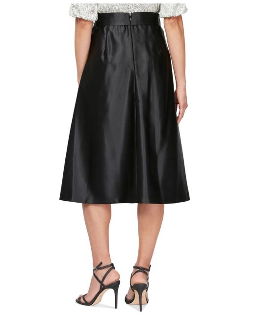 Alex Evenings Black Petite Ponte Midi Ball Gown Skirt