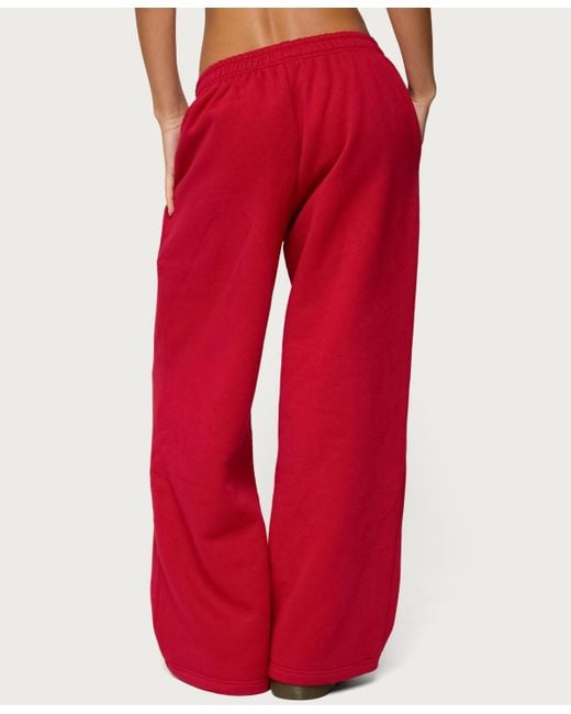 Edikted Red Major Sweatpants