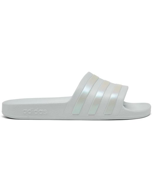 Adidas Gray Originals Adilette Aqua Slide Sandals From Finish Line
