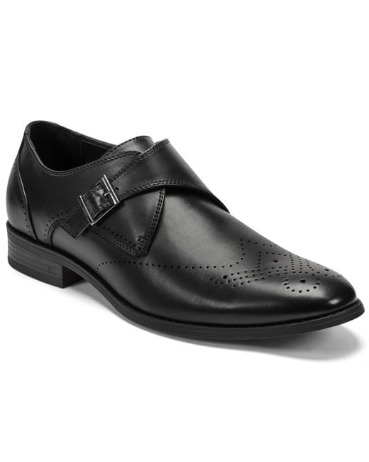 Kenneth Cole Black Cheer Single Monk Strap Shoe for men