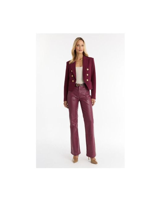 The Noli Shop Red Gabrielle Double Breasted Blazer