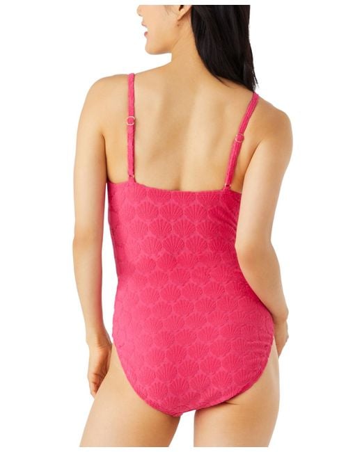 Kate Spade Pink Seashell Burnout Lingerie Tank One-piece Swimsuit