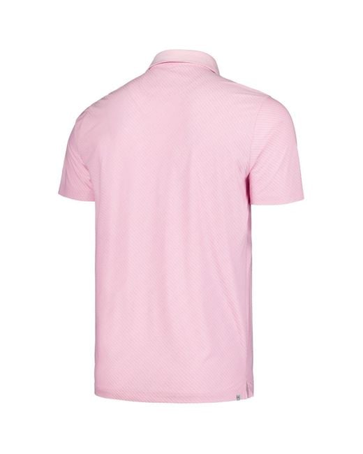 PUMA Pink Arnold Palmer Invitational Jacquard Stripe Mattr Polo Shirt for men