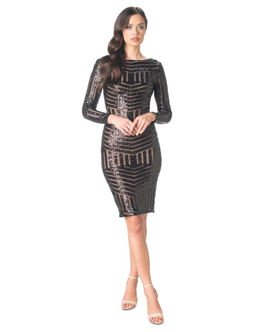 Dress the Population Black Emery Sequined Bodycon Dress
