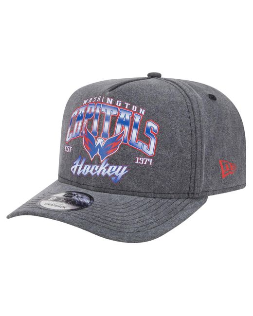 KTZ Gray Washington Capitals Throwback Washed A-frame Pre-curved 9fifty Snapback Hat for men
