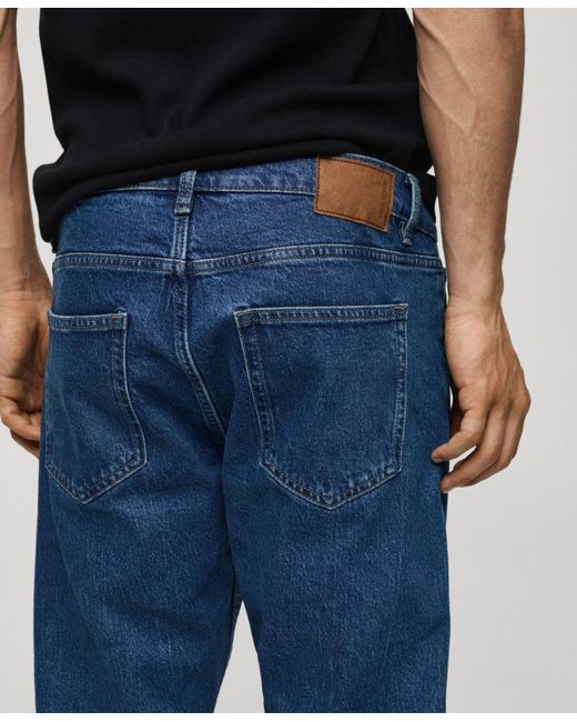 Mango Blue Ben Tapered Cropped Jeans for men