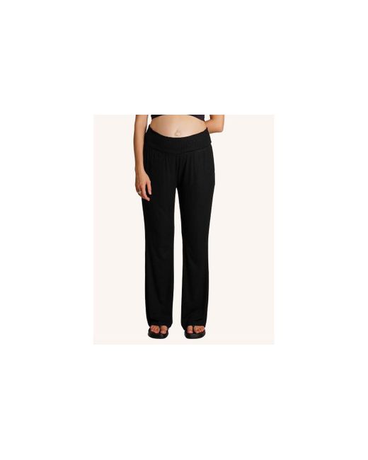Nom Maternity Black Maternity Super Soft Rib Pant