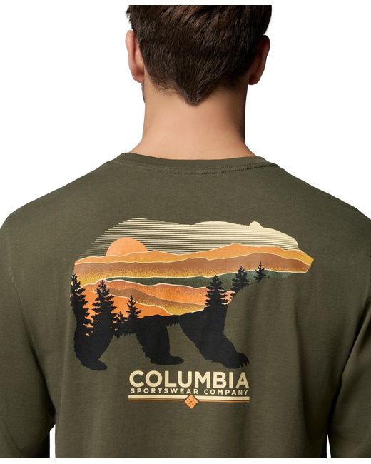 Columbia Green Kodak Graphic Long-sleeve T-shirt for men