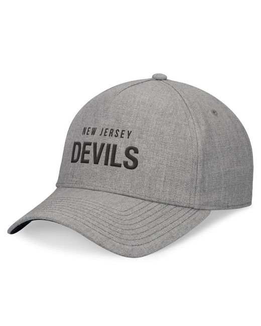 Fanatics Gray New Jersey Devils Elements A-frame Leather Strapback Hat for men