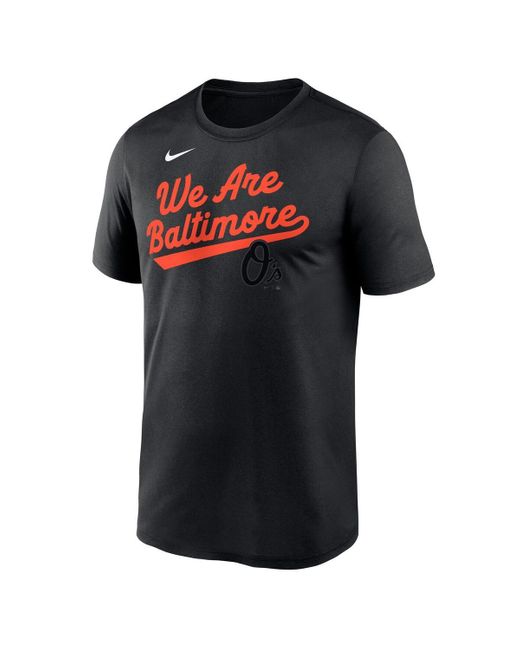 Nike Black Baltimore Orioles 2025 City Connect Team Phrase Script Legend Performance T-shirt for men