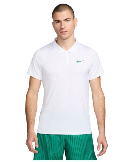 Nike White Court Advantage Dri-fit Colorblocked Tennis Polo Shirt for men