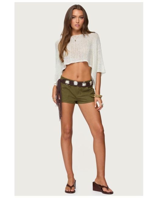 Edikted Gray Laline Oversized Knit Crop Top