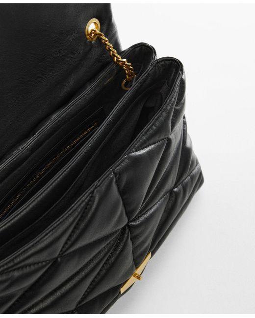 Mango Chain Handle Quilted Bag in Black Lyst
