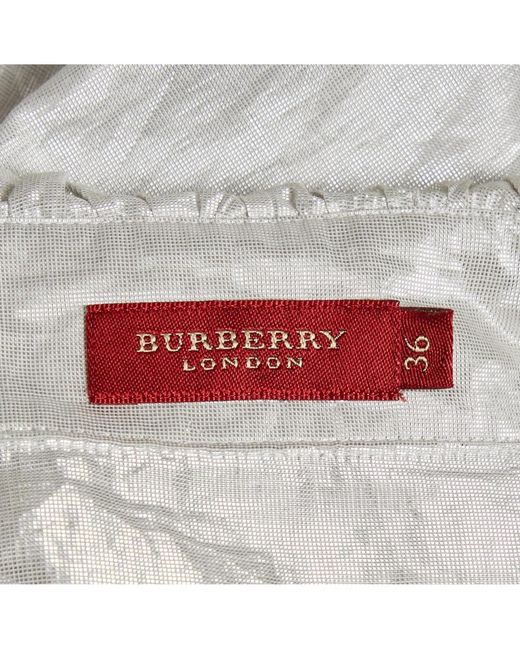 Pre-owned Burberry White London Lamé Button Front Shirt