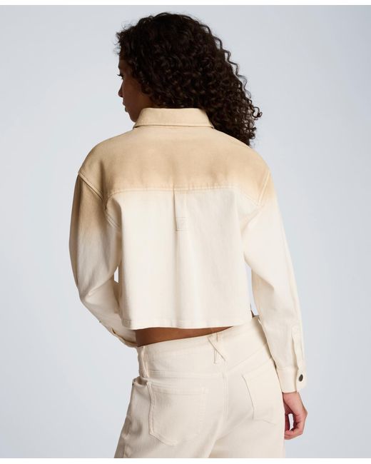 Kenneth Cole Natural Oversized Cropped Shacket