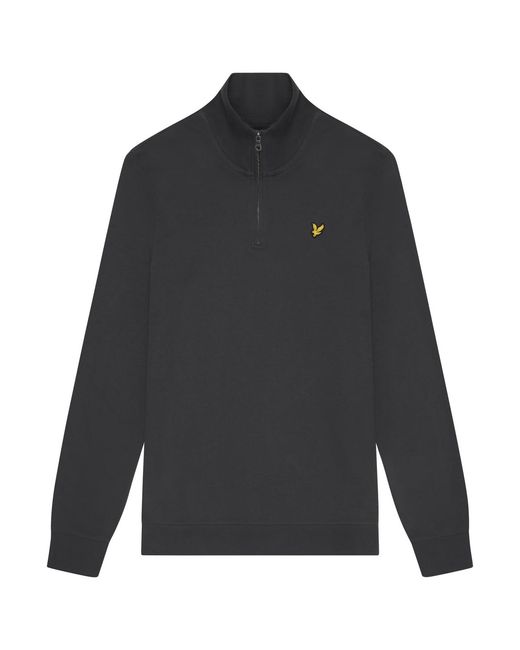 Lyle & Scott Black Loopback Quarter Zip Sweat for men