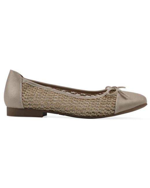White Mountain Gray Boco Round Toe Ballet Flats