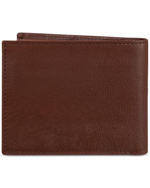 Tommy Hilfiger Brown Puerto Rfid Two-in-one Leather Pocketmate Wallet for men