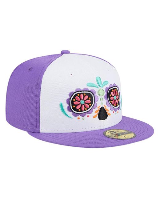 KTZ White/purple Corpus Christi Hooks Copa De La Diversion 59fifty Fitted Hat for men