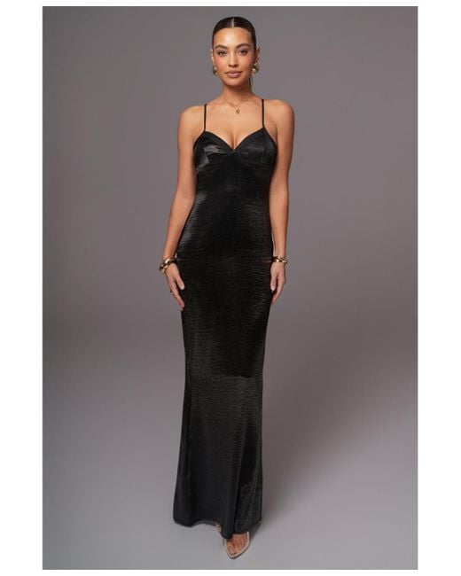 JLUXLABEL Gray Surreal Satin Maxi Dress