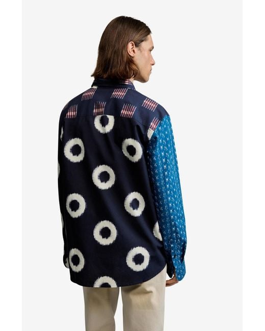 Desigual Blue Patch Printed Shirt