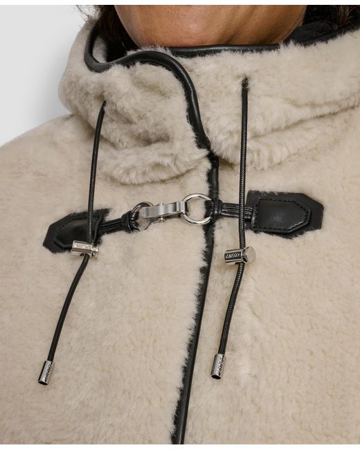 DKNY Natural Plus Size Hooded toggle Coat
