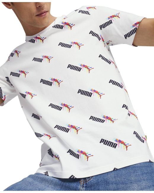 PUMA Gray Ess+ Love Wins Short Sleeve T-shirt for men