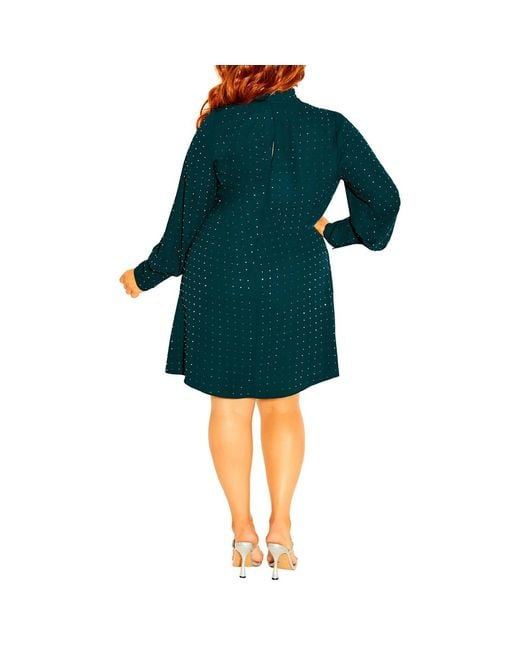 City Chic Green Plus Size Nailhead Tunic Top