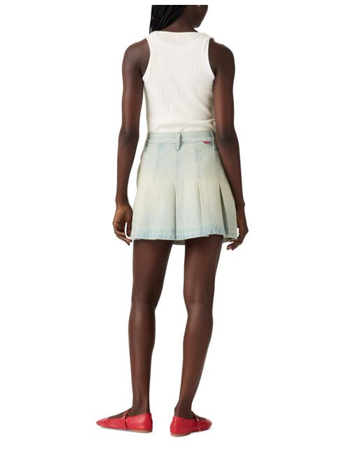 Levi's White Pleated Denim Mini Skirt