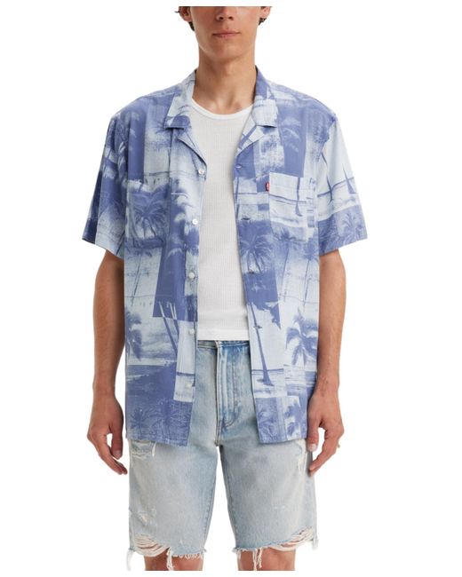 Levi's Blue Relaxed-fit Camp Collar Shirt for men
