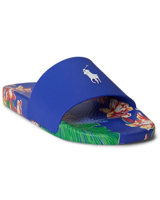 Polo Ralph Lauren Blue Open-toe Pool Slides for men