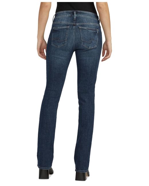 Silver Jeans Co. Blue Elyse Mid Rise Comfort Fit Slim Bootcut Jeans