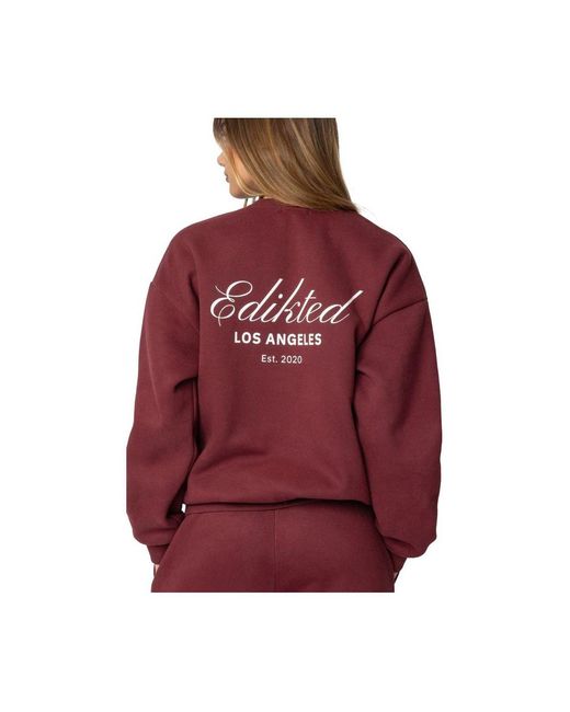 Edikted Red Get Sweatshirt