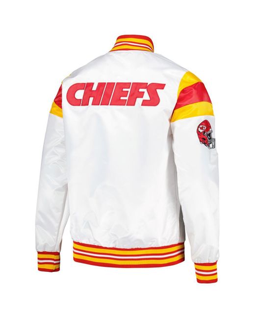 Starter Gray Kansas City Chiefs Satin Full-snap Varsity Jacket for men