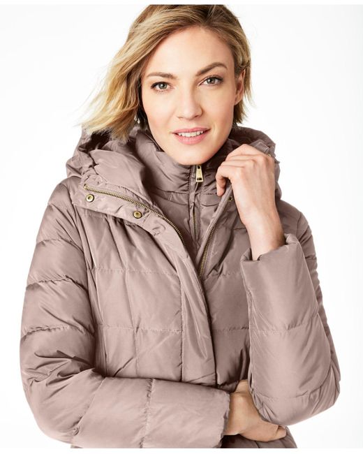 cole haan signature hooded down maxi puffer coat