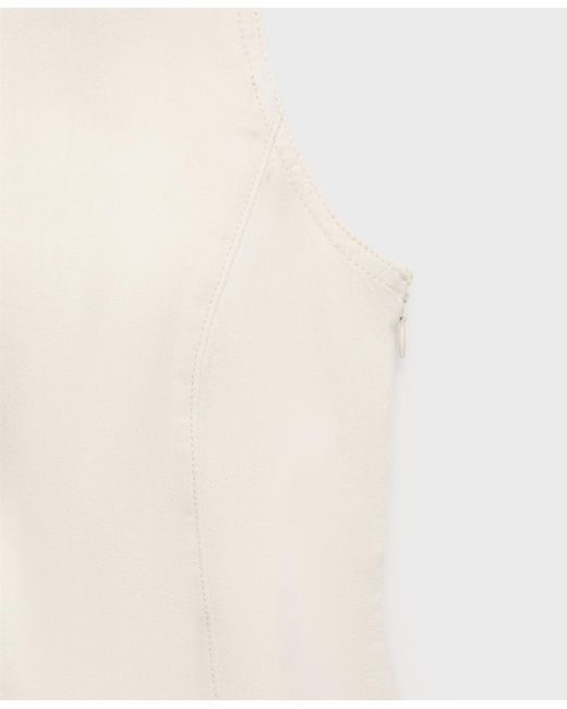 Mango Natural Flared Denim Top