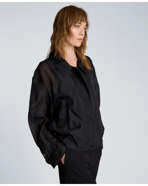 Kenneth Cole Black Collared Neck Bomber Jacket