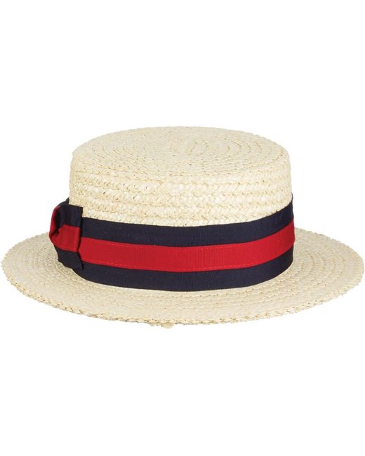 Scala Red Straw Boater Hat for men