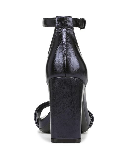 Naturalizer Black Joy Square Toe Ankle Strap Dress Sandals