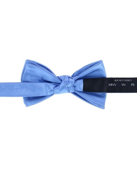 Trafalgar Blue Sutton Solid Color Silk Bow Tie for men