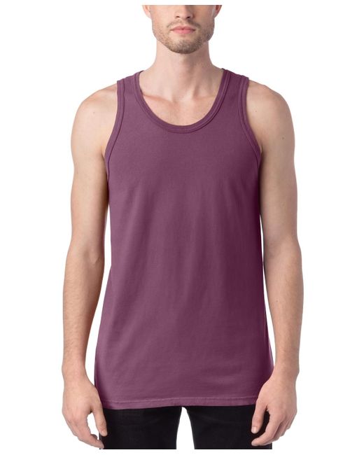 Hanes Purple Garment Dyed Cotton Tank Top