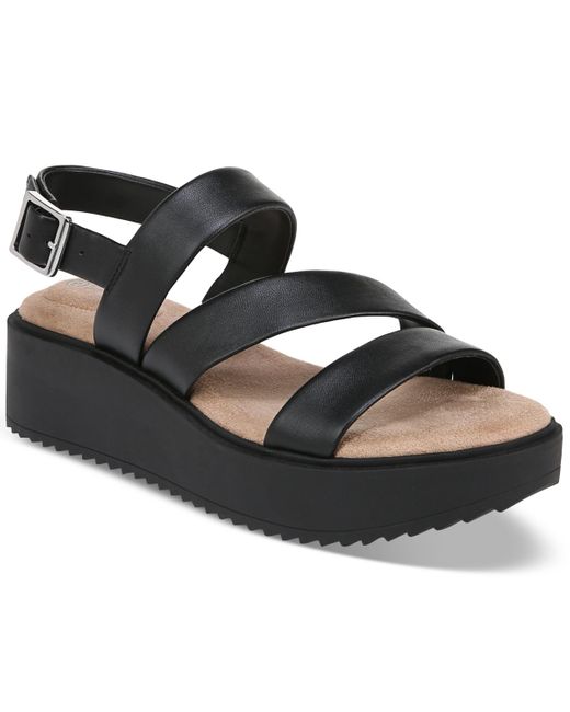 Giani Bernini Black Cessey Memory Foam Flatform Wedge Sandals