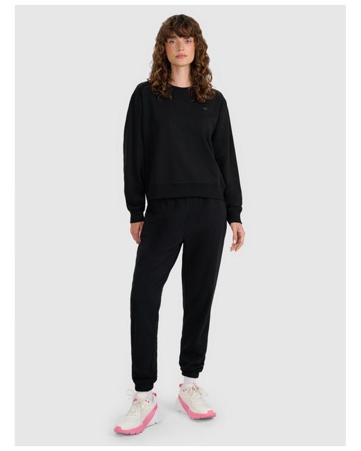 4F Black Pullover Basic Sweatshirt Without Hood