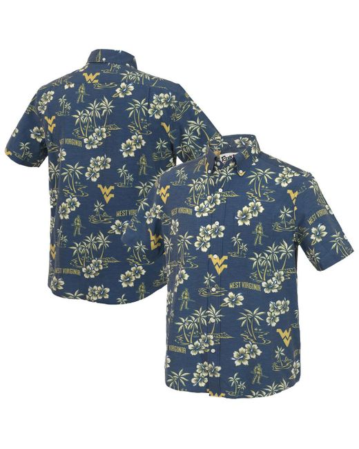Reyn Spooner Blue West Virginia Mountaineers Kekai Classic Tri-blend Button-down Shirt for men