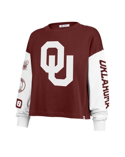 '47 Red Oklahoma Sooners Sydney Long Sleeve T-shirt