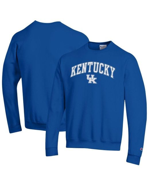 Champion Blue Â Kentucky Wildcats Arch Over Logo Pullover Sweatshirt for men