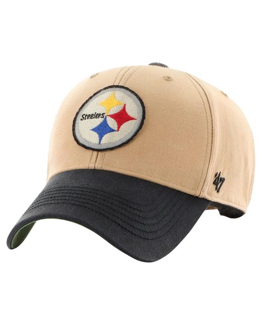 '47 Multicolor 47 Brand Khaki/black Pittsburgh Steelers Dusted Sedgwick Mvp Adjustable Hat for men