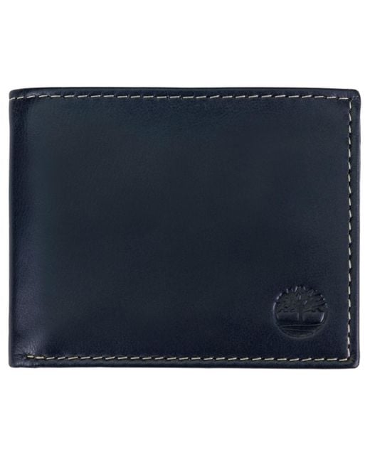 Timberland Blue Cloudy Passcase Leather Wallet for men