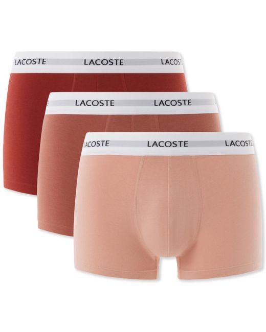 Lacoste White Stretch 3" Trunks for men