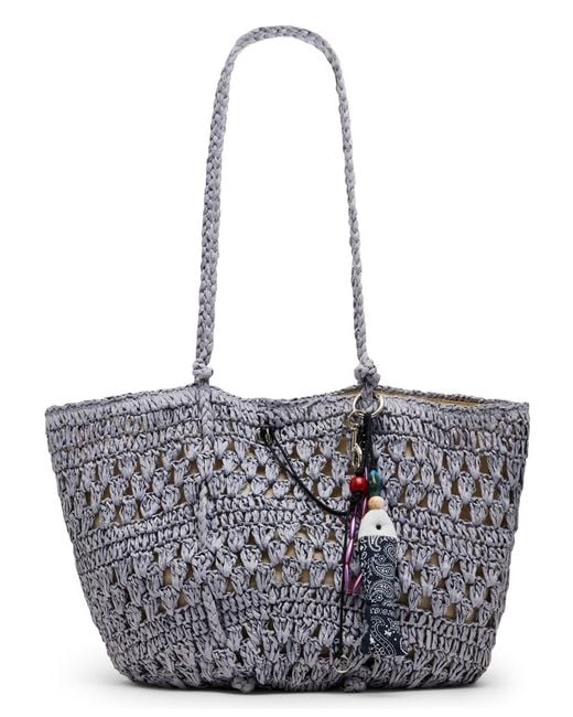 Steve Madden Blue Btydes Raffia Shopper